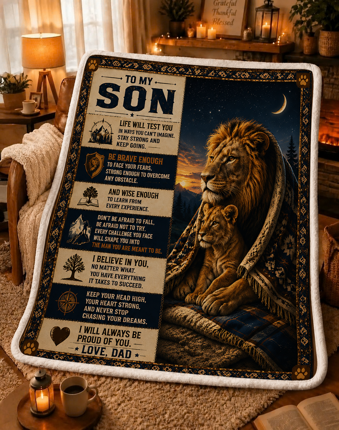 Family Blanket - From Dad - To My Son - Virgo - ( SKU2608-279)