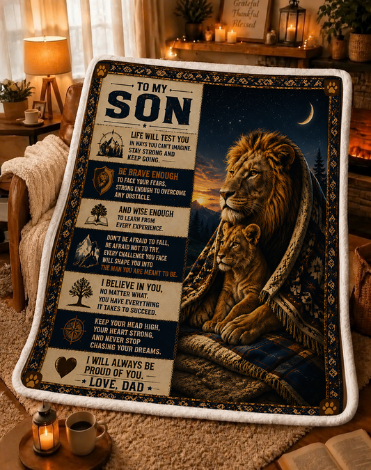 Family Blanket - From Dad - To My Son - Virgo - ( SKU2608-279)
