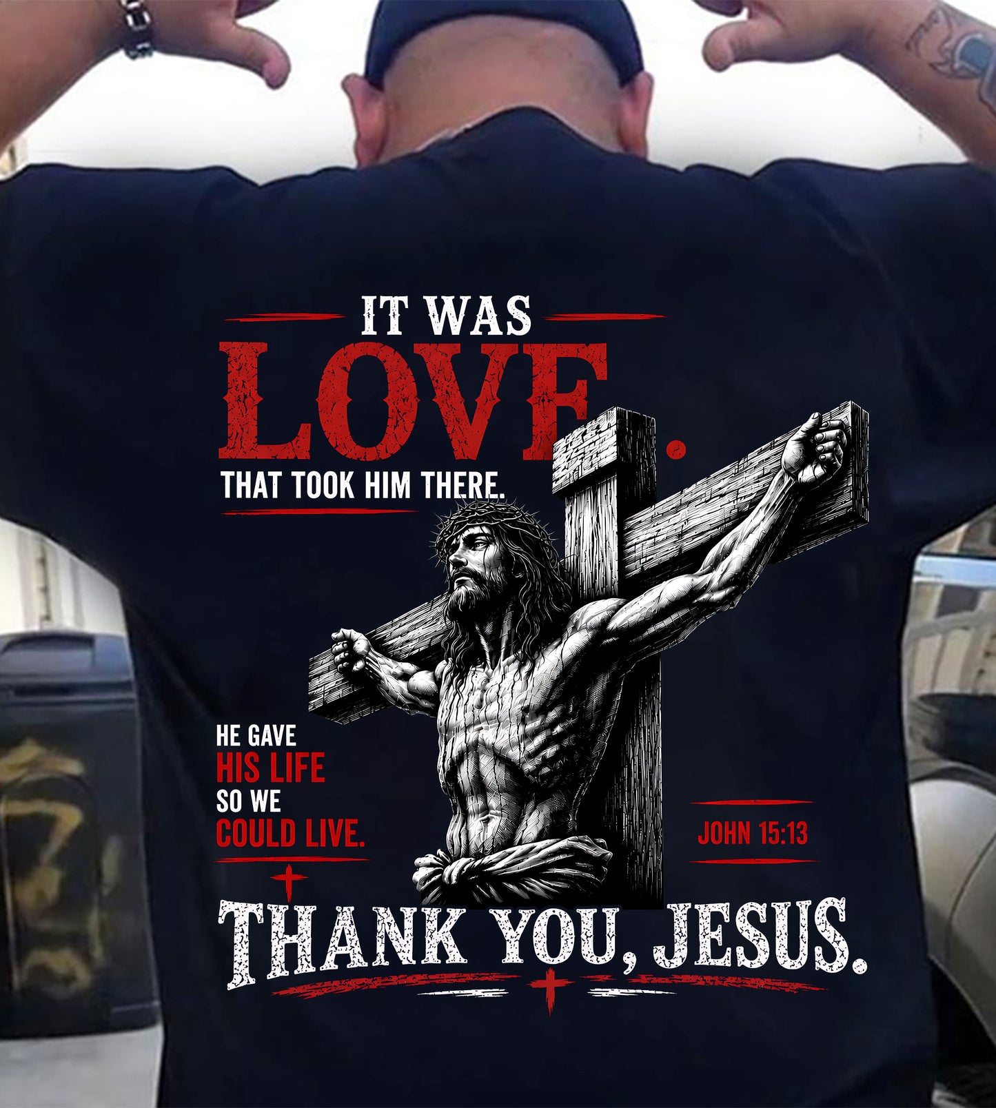 Christian T-Shirt Thank you Jesus - For Men - Virgo00 (SKU2608-29)