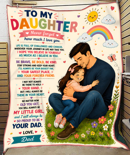 Family Blanket - From Dad - To My Daughter - Virgo - ( SKU2608-328)