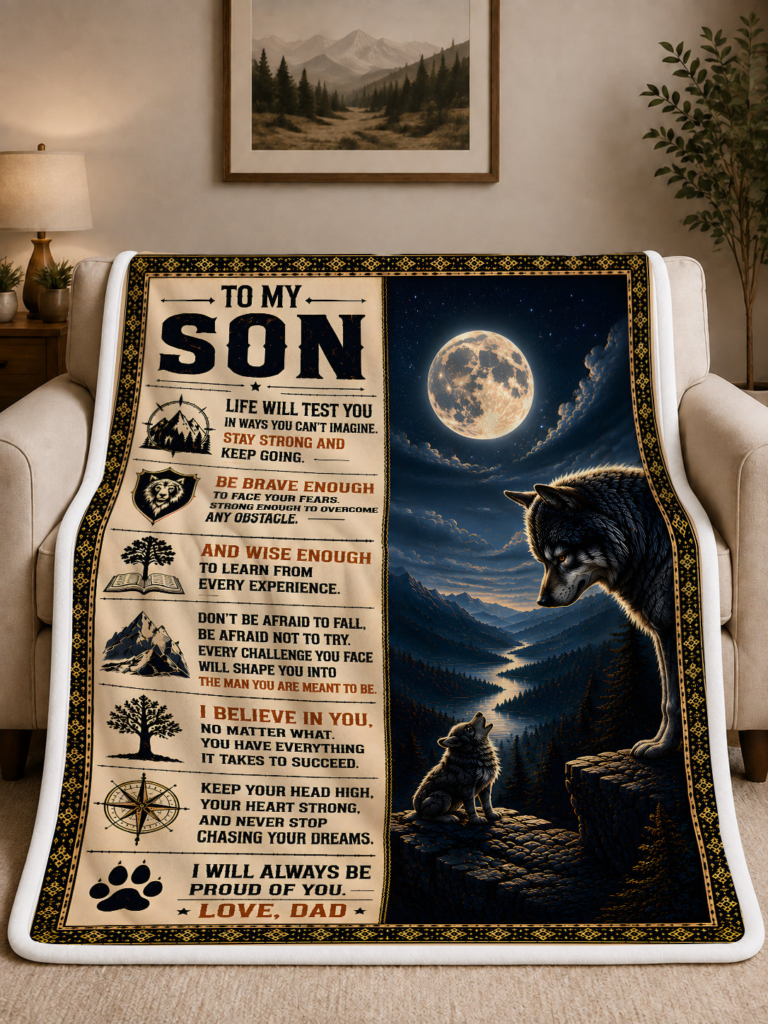 Family Blanket - From Dad - To My Son - Virgo - ( SKU2608-420)