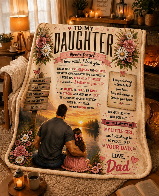 Family Blanket - From Dad - To My Daughter - Virgo - ( SKU2608-260)