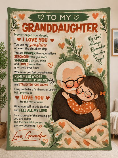 Family Blanket - From Grandpa - To Granddaughter - Virgo - ( SKU2609-174)
