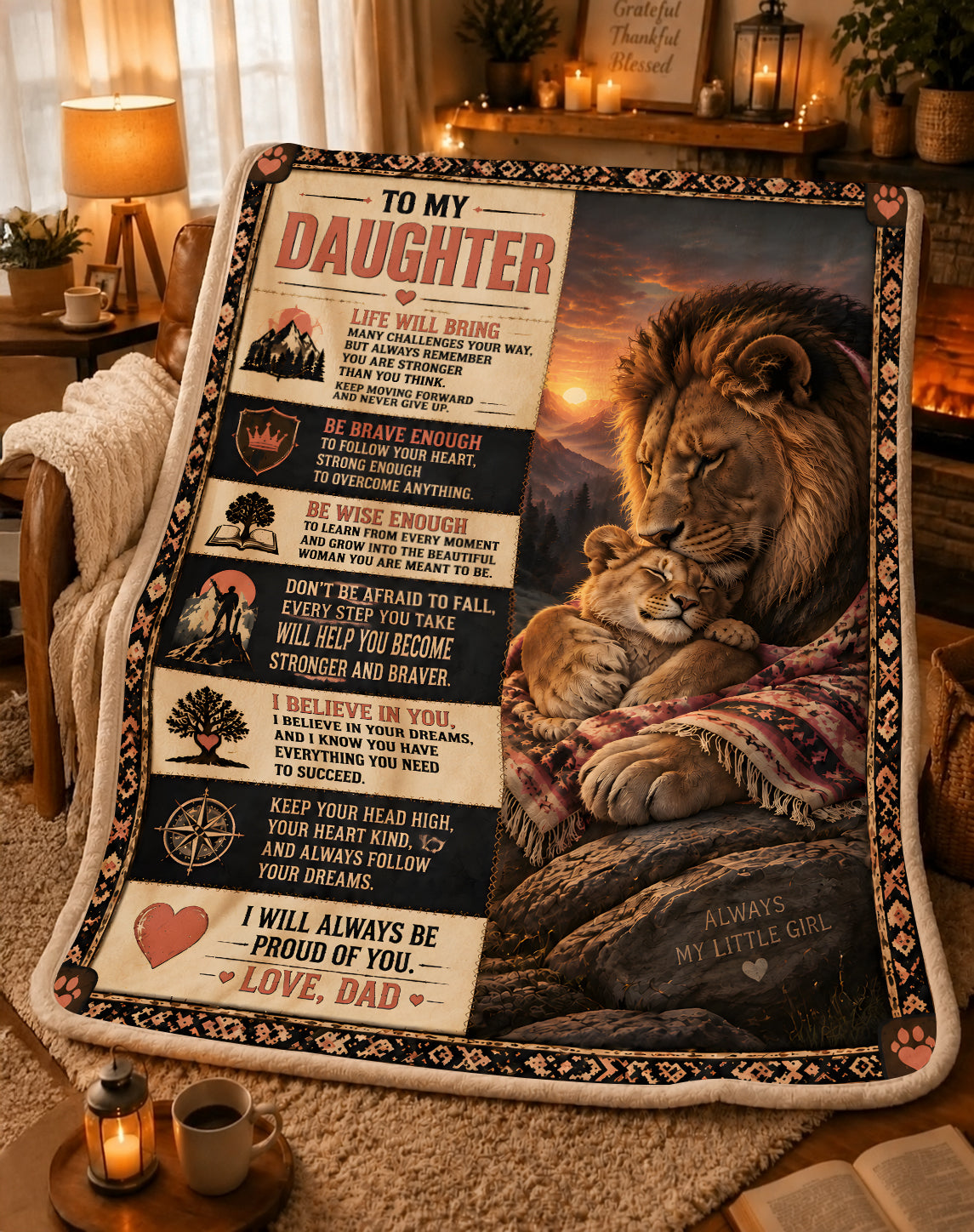 Family Blanket - From Dad - To My Daughter - Virgo - ( SKU2609-36)
