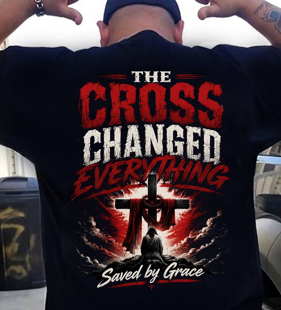 THE CROSS CHANGED EVERYTHING - CHRISTIAN T-SHIRT - FOR MEN Virgo00 (SKU2608-78)
