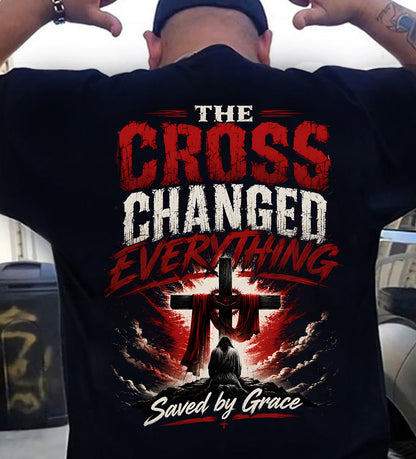 THE CROSS CHANGED EVERYTHING - CHRISTIAN T-SHIRT - FOR MEN Virgo00 (SKU2608-78)