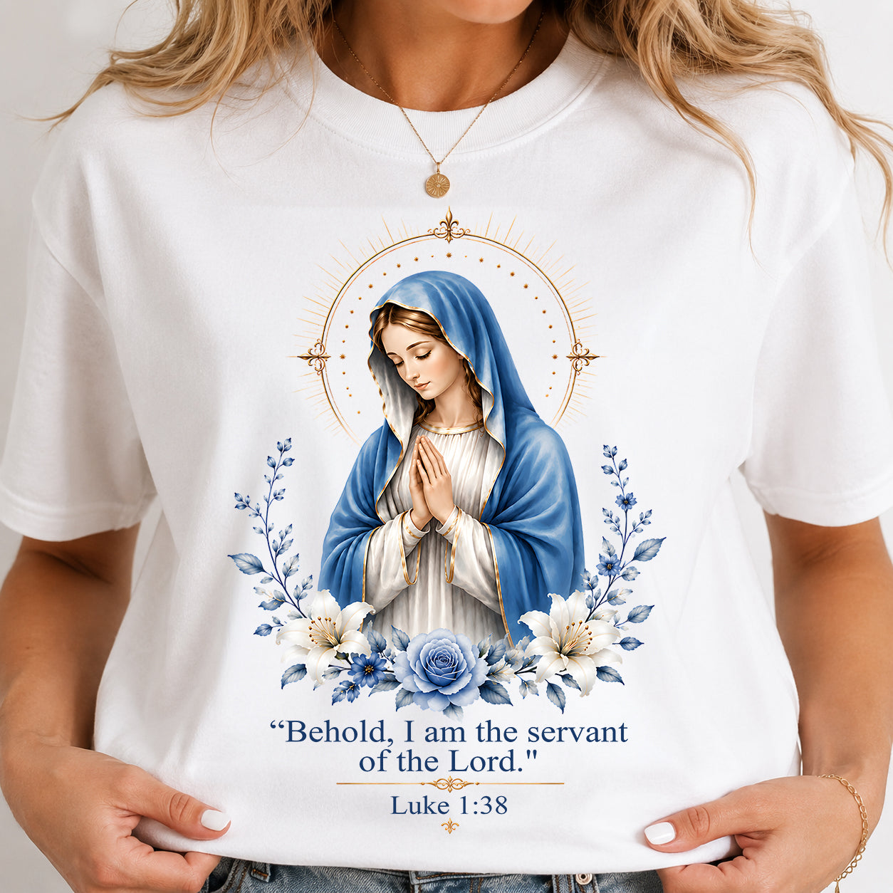 Christian T-Shirt Virgin Mary - For Women - Virgo00 (SKU2608-50)