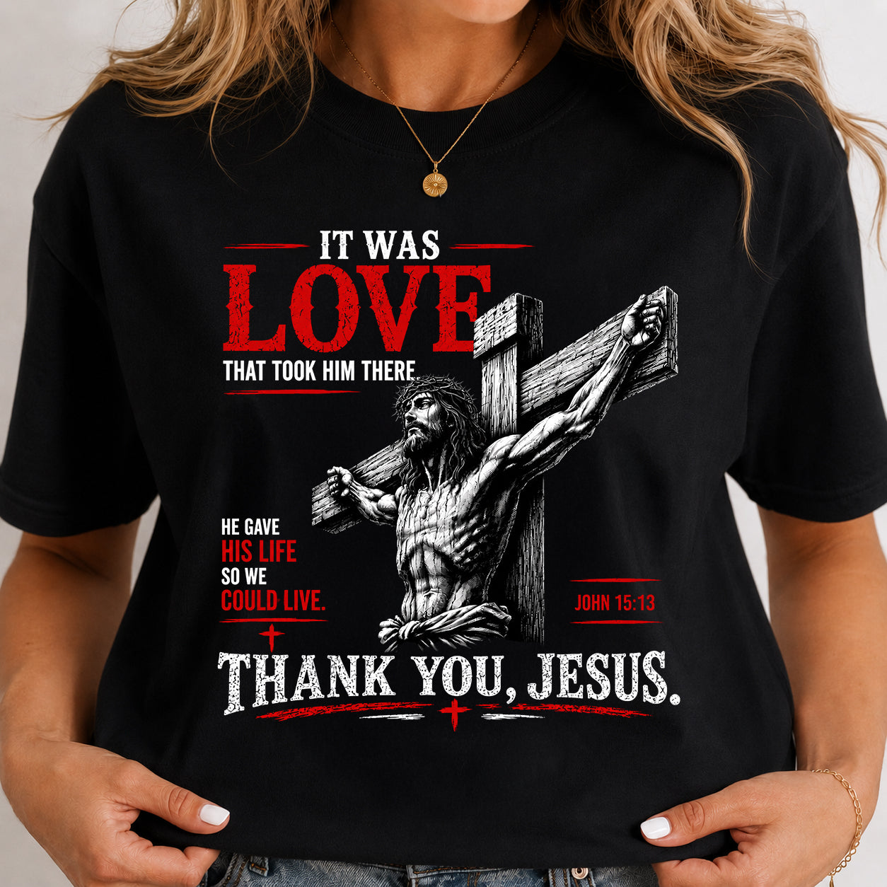 Christian T-Shirt Thank you Jesus - For Women - Virgo00 (SKU2608-68)