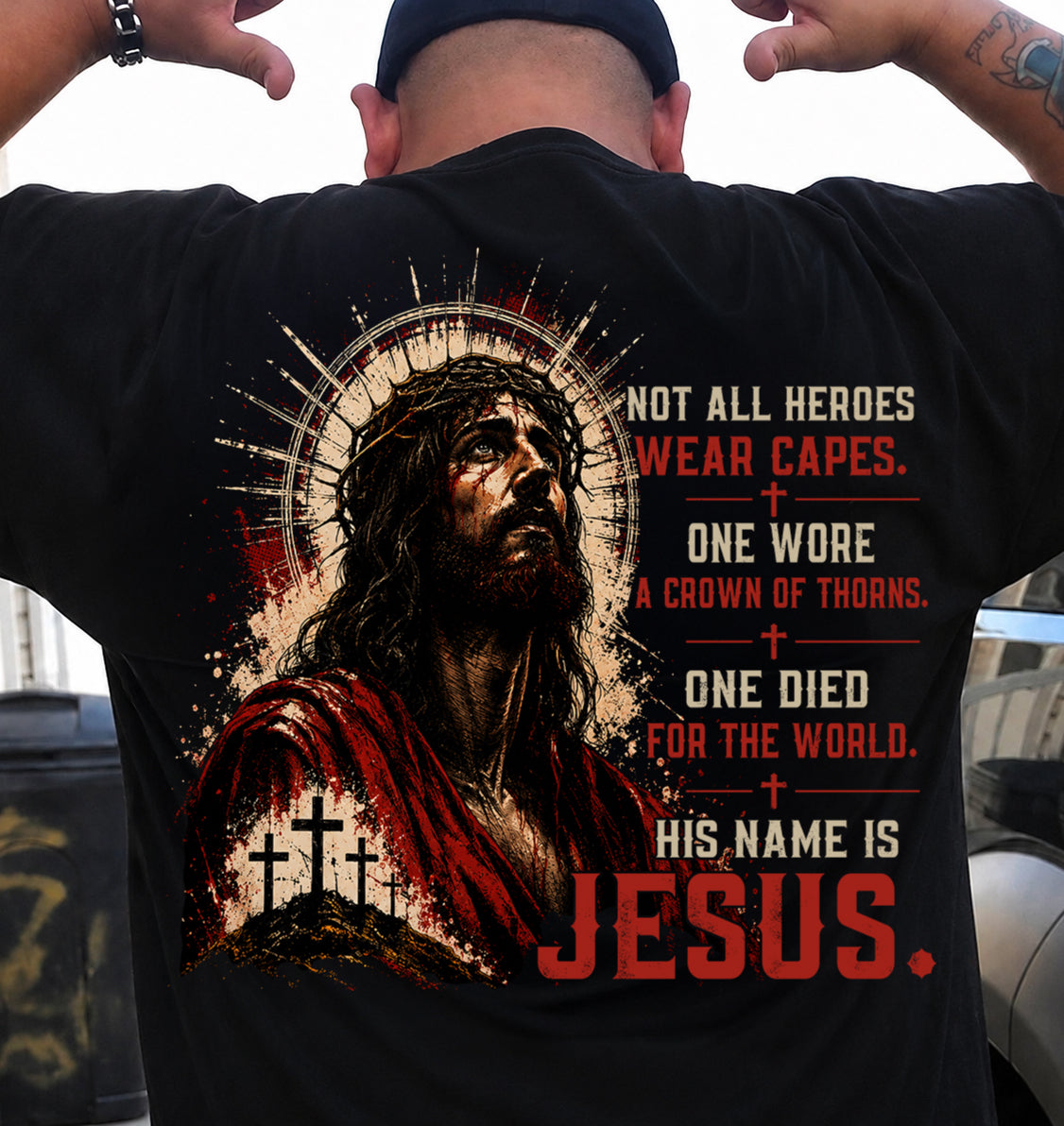 Christian T-Shirt His name is Jesus - For Men - Virgo00 (SKU2608-16)
