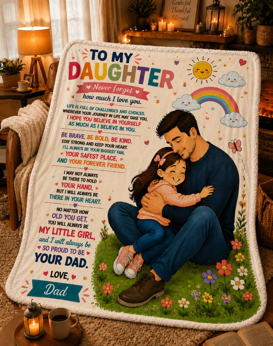 Family Blanket - From Dad - To My Daughter - Virgo - ( SKU2608-328)
