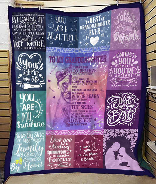 BLANKET FOR GRANDDAUGHTER – COMFORT & WARMTH GIFT FROM GRANDPARENTS  Sherpa Fleece Quilt Blanket virgo00 (SKUB11-BLK-04)