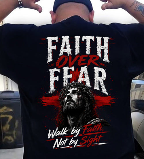 FAITH OVER FEAR - CHRISTIAN T-SHIRT - FOR MEN Virgo00 (SKU2608-76)