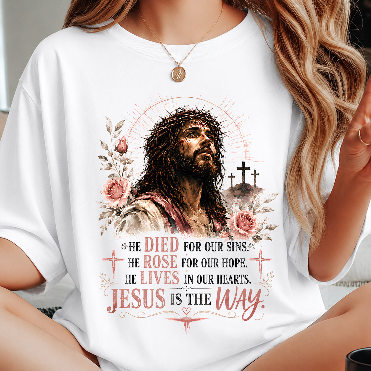 Christian T-Shirt Jesus is the way - For Women - Virgo00 (SKU2608-10)