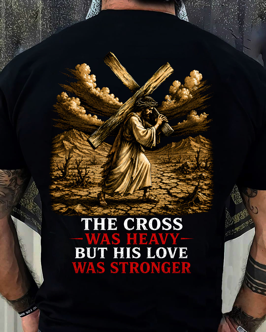 Christian T-Shirt His love was stronger - For Men - Virgo00 (SKU2608-42)