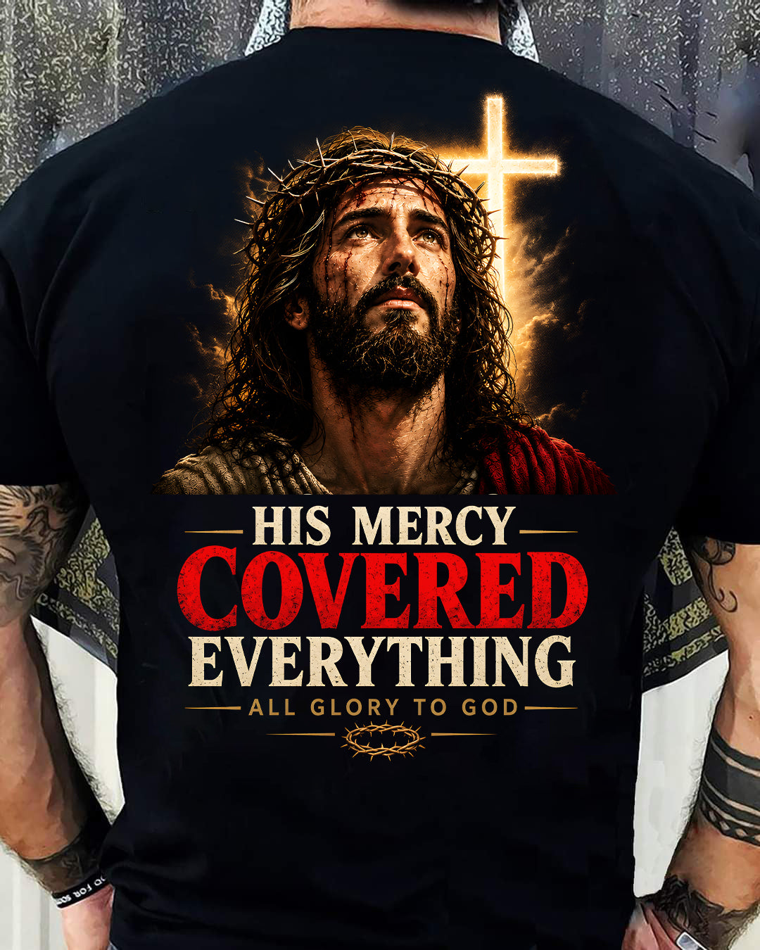 CHRISTIAN T-SHIRT His Mercy Covered - For Men - Virgo00 (SKU2608-94)