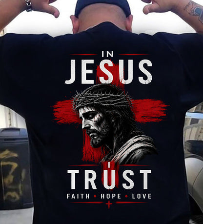 IN JESUS I TRUST Faith • Hope • Love - CHRISTIAN T-SHIRT - FOR MEN Virgo00 (SKU2608-80)