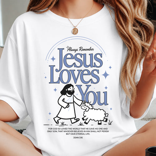 Christian T-Shirt Jesus loves you -Virgo00 (SKU2607-350)