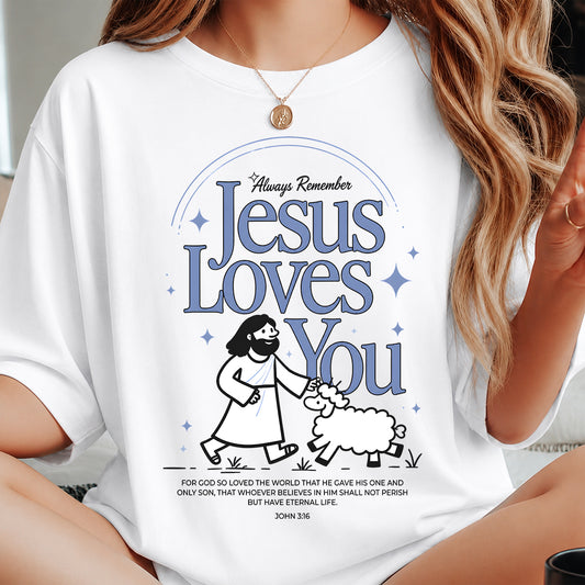 Christian T-Shirt Jesus loves you -Virgo00 (SKU2607-350)