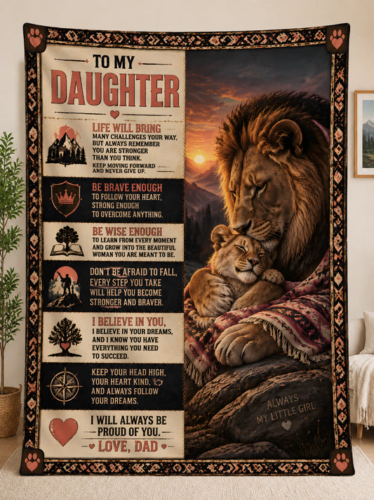 Family Blanket - From Dad - To My Daughter - Virgo - ( SKU2609-36)