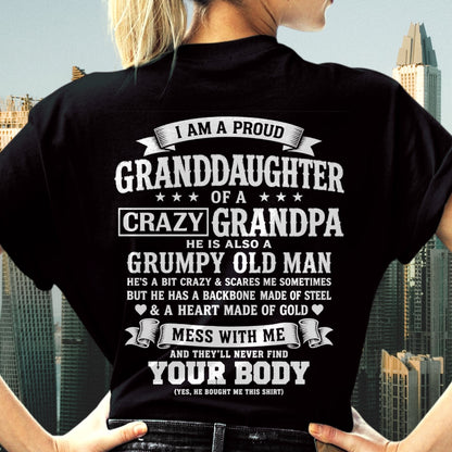 virgo00 - I AM A PROUD GRANDDAUGHTER OF A CRAZY GRANDPA - Birthday Gift From Grandpa - (SKU2606-67-00)