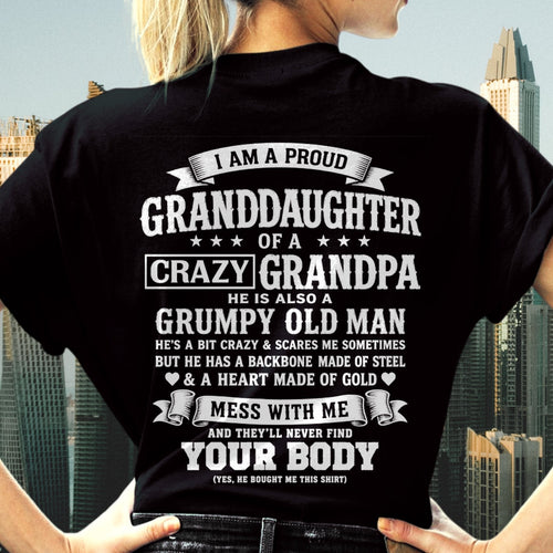 virgo00 - I AM A PROUD GRANDDAUGHTER OF A CRAZY GRANDPA - Birthday Gift From Grandpa - (SKU2606-67-00)