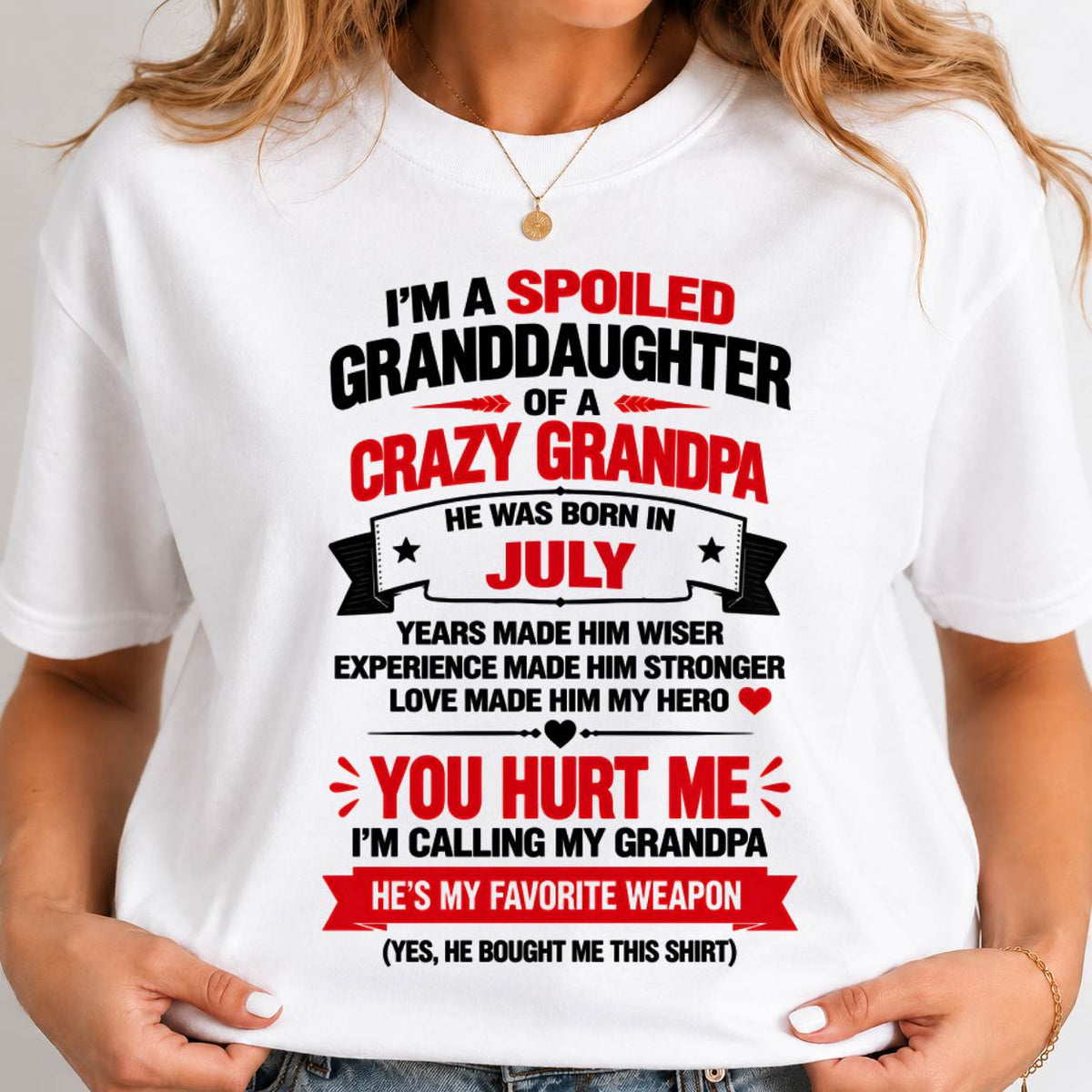 JULY SHIRT Grandpa Is A Hero - From Grandpa - To Granddaughter - Virgo07 (SKU2609-354-07)