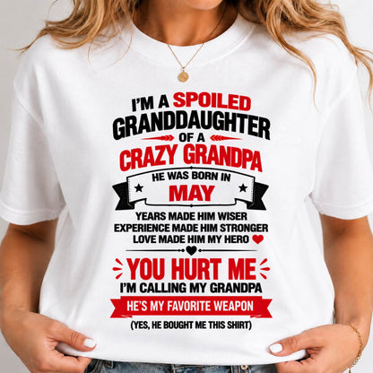 MAY SHIRT Grandpa Is A Hero - From Grandpa - To Granddaughter - Virgo05 (SKU2609-354-05)