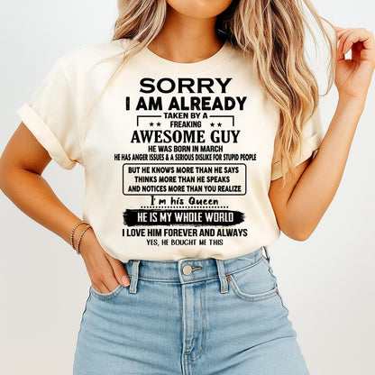 March - Awesome Guy - Perfect gift for girlfriend or wife From Husband - Virgo03 (SKUT08-11-03)