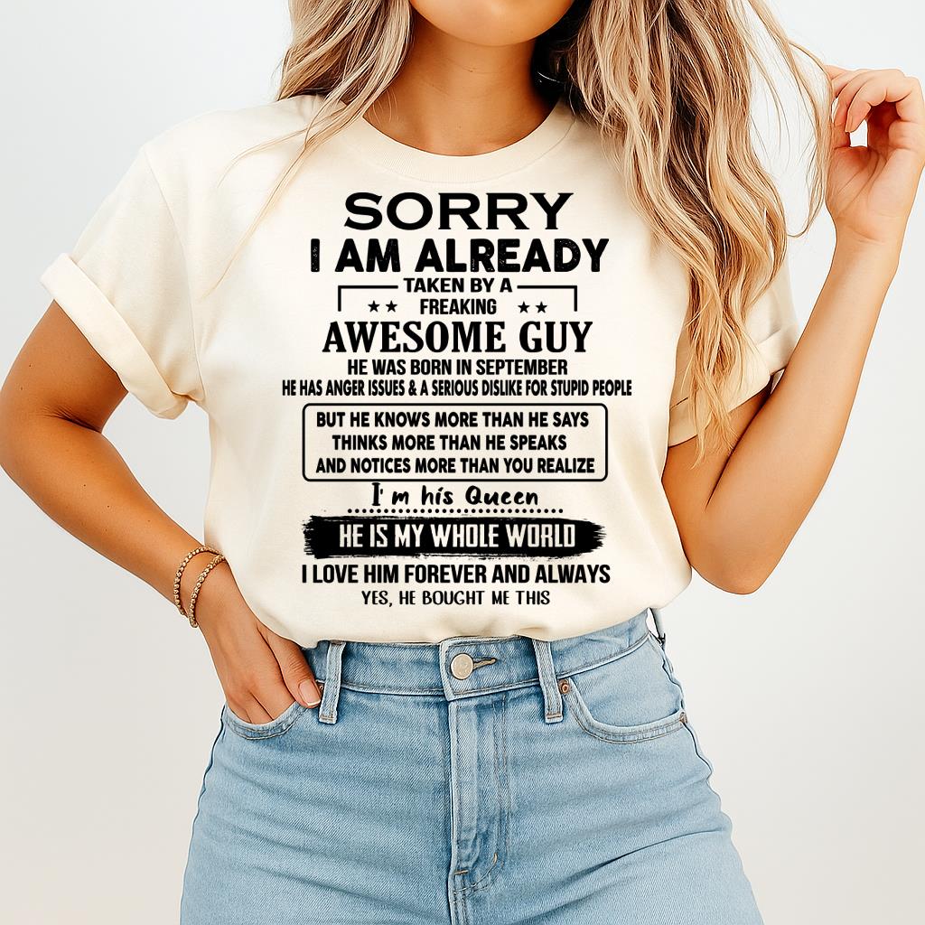 September - Awesome Guy - Perfect gift for your girlfriend or wife  From Husband - Virgo09 (SKUT08-11-09)