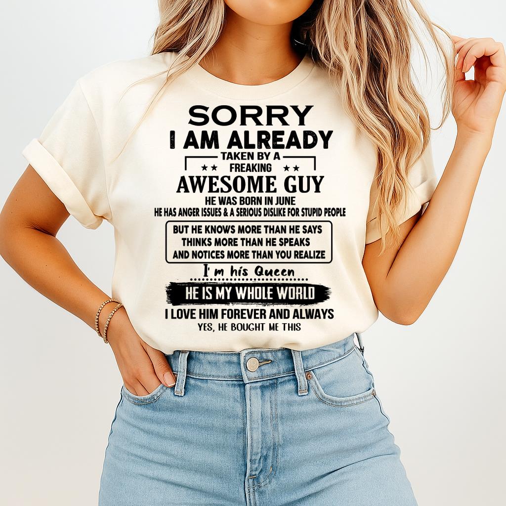 June - Awesome Guy - Perfect gift for your girlfriend or wife From Husband - Virgo06 (SKUT08-11-06)