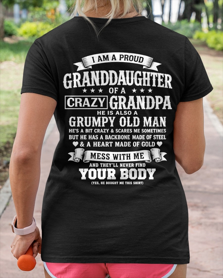 virgo00 - I AM A PROUD GRANDDAUGHTER OF A CRAZY GRANDPA - Birthday Gift From Grandpa - (SKU2606-67-00)