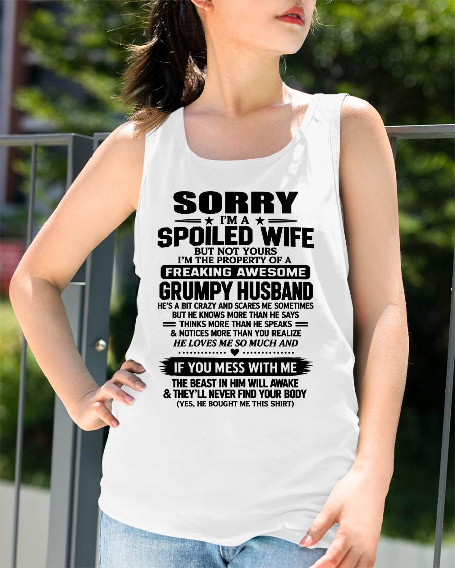 SHIRT Spoiled Wife – Taken By An Awesome Grumpy Husband - From Husband - To Wife - Virgo00 (SKU2610-107-00)