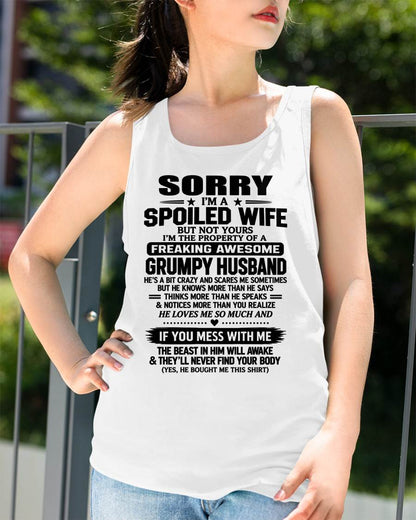 SHIRT Spoiled Wife – Taken By An Awesome Grumpy Husband - From Husband - To Wife - Virgo00 (SKU2610-107-00)