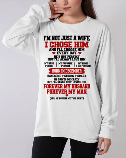 DECEMBER SHIRT I'M NOT JUST A WIFE - FROM HUSBAND - TO MY WIFE - Virgo12 (SKU2609-78-12)