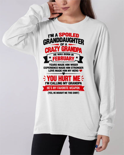 FEBRUARY SHIRT Grandpa Is A Hero - From Grandpa - To Granddaughter - Virgo02 (SKU2609-354-02)