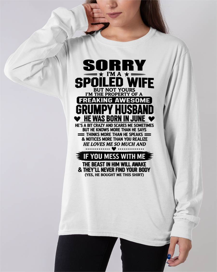 JUNE SHIRT Spoiled Wife – Taken By An Awesome Grumpy Husband - From Husband - To Wife - Virgo06 (SKU2610-107-06)