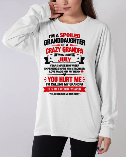 JULY SHIRT Grandpa Is A Hero - From Grandpa - To Granddaughter - Virgo07 (SKU2609-354-07)