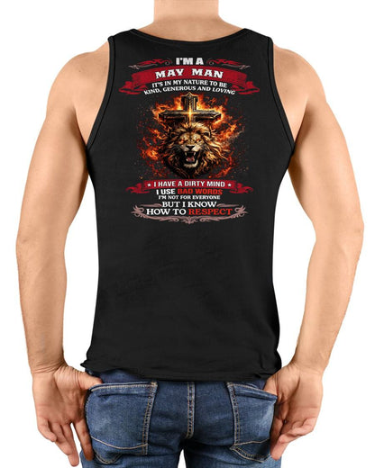 MAY - KIND AND LOVING ARE MY NATURE - PREMIUM DTG PRINT BIRTHDAY T-SHIRT FOR MEN - Virgo05 (SKU26T-01-31-05)