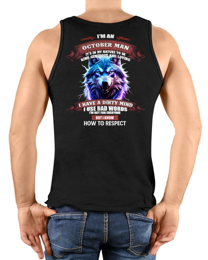 OCTOBER - KNOW HOW TO RESPECT - BIRTHDAY T-SHIRT FOR MEN - Virgo10 (SKU12-312-10)