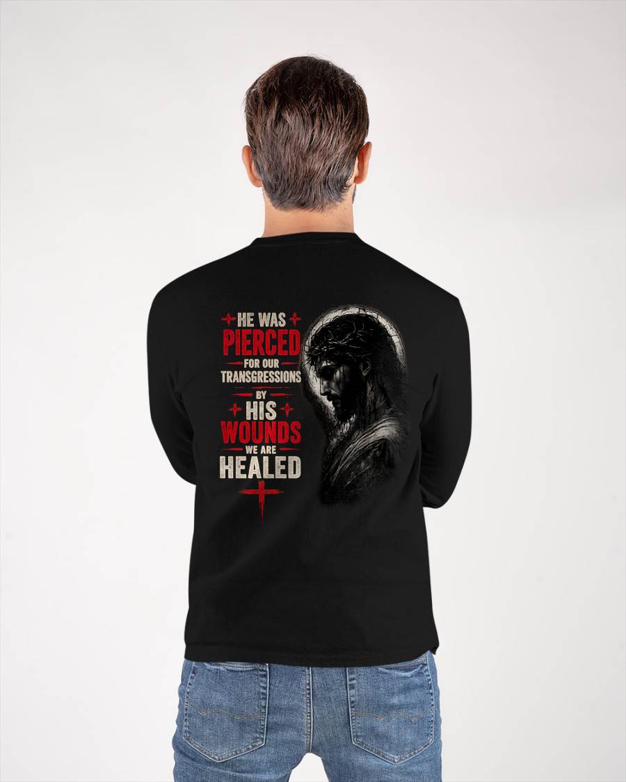 HE WAS PIERCED FOR OUR TRANSGRESSIONS  - CHRISTIAN T-SHIRT - FOR MEN Virgo00 (SKU2608-71)