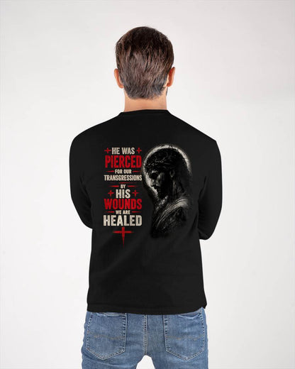 HE WAS PIERCED FOR OUR TRANSGRESSIONS  - CHRISTIAN T-SHIRT - FOR MEN Virgo00 (SKU2608-71)