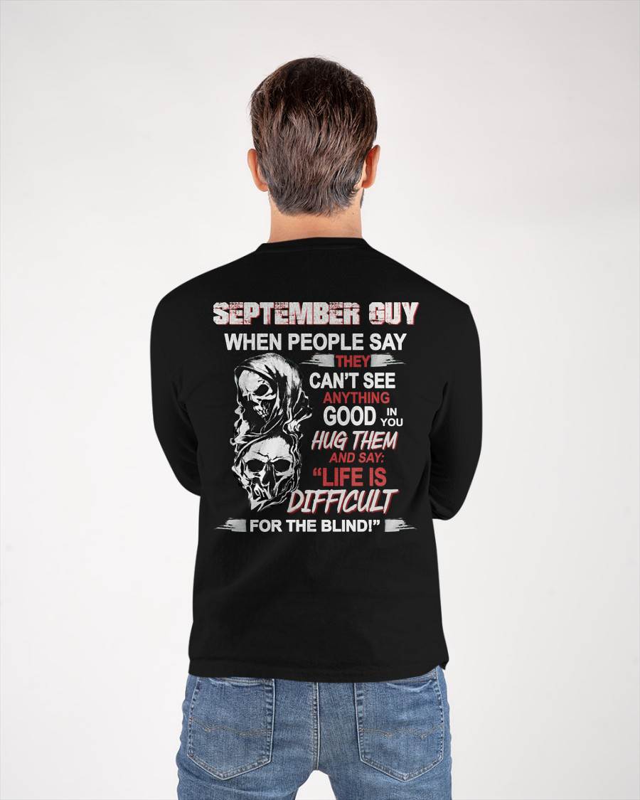 SEPTEMBER -  HUG THEM AND SAY... - BIRTHDAY T-SHIRT FOR MEN - Virgo09 (SKU12-253-09)