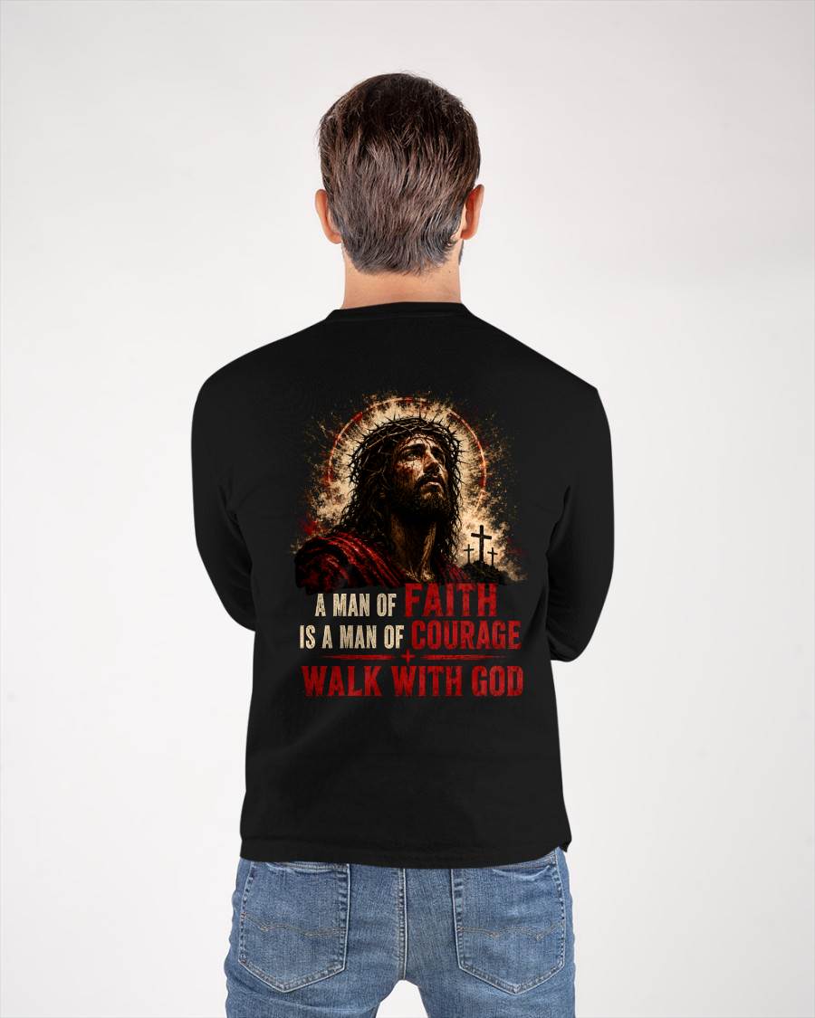 A MAN OF FAITH IS A MAN OF COURAGE  - CHRISTIAN T-SHIRT - FOR MEN Virgo00 (SKU2608-72)