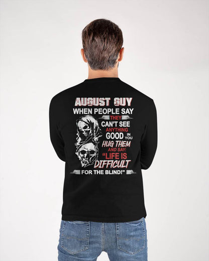 AUGUST -  HUG THEM AND SAY... - BIRTHDAY T-SHIRT FOR MEN - Virgo08 (SKU12-253-08)