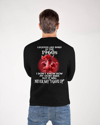 1960s - NEVER SAY GIVE UP - BIRTHDAY T-SHIRT FOR MEN - Virgo00 (SKU12-163-1960)