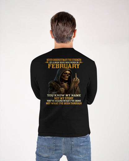 FEBRUARY - NEVER UNDERESTIMATE - BIRTHDAY T-SHIRT FOR MEN - Virgo02 (SKU26T-01-06-02)