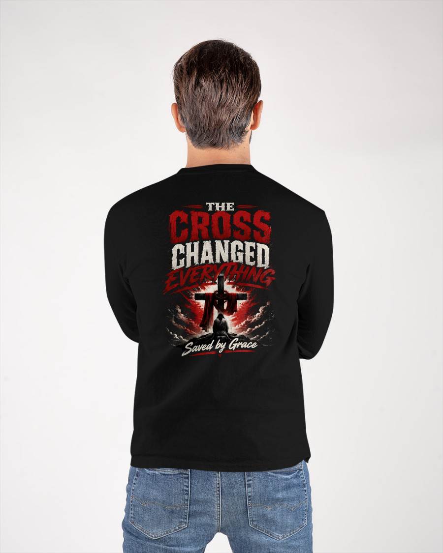 THE CROSS CHANGED EVERYTHING - CHRISTIAN T-SHIRT - FOR MEN Virgo00 (SKU2608-78)