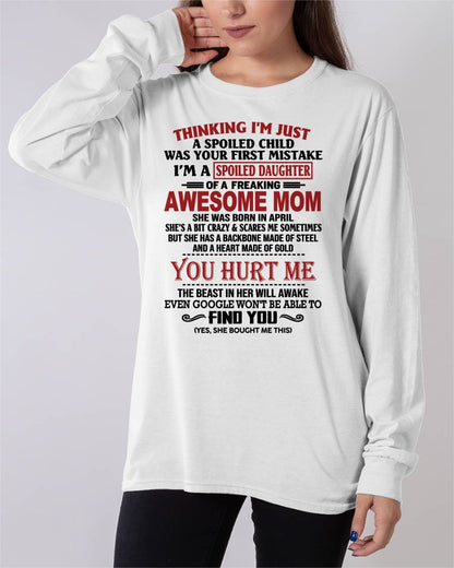 APRIL - TO MY DAUGHTER - SPOILED DAUGHTER - PERFECT GIFT FOR DAUGHTER - GIFT FROM MOM - virgo04 (SKU10-151-04)