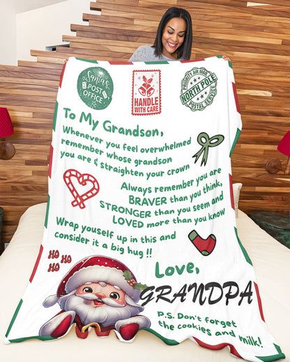 BLANKET FOR GRANDSON – COMFORT & WARMTH GIFT FROM GRANDPA  Sherpa Fleece Quilt Blanket virgo00 (SKUB10-182)