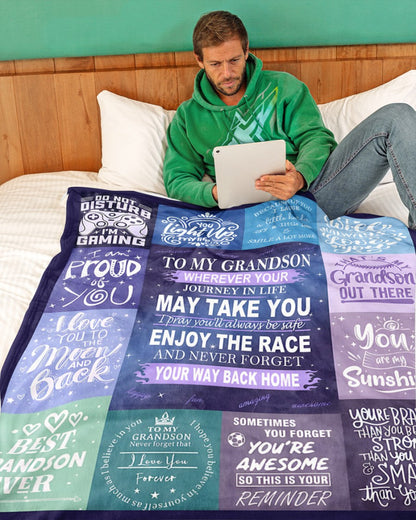 BLANKET FOR GRANDSON – COMFORT & WARMTH GIFT FROM GRANDPARENTS  Sherpa Fleece Quilt Blanket virgo00 (SKUB11-BLK-02)